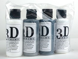 Badger 3D Prime Complete Pack 3-Color & Surface Smoother 2oz Hobby and Model 3D Print Paint Set #cp2