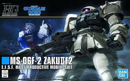 Bandai HG Gundam - MS-06F-2 Zaku II F2 Snap Together Plastic Model Figure Kit 1/144 Scale #2091786