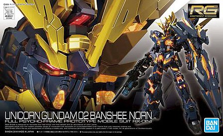 Bandai RG Gundam - Unicorn Gundam 02 Banshee Norn Snap Together Plastic Model Figure Kit #2403825