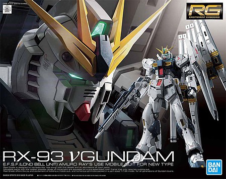 Bandai RG Gundam - RX-93 Nu Gundam Snap Together Plastic Model Figure Kit 1/144 Scale #2466963