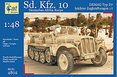 Blue-Cat 1/48 SdKfz 10 Demag Type D7 1t Leichter Zugkraftwagen Afrika Korps