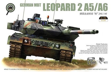 Border Leopard 2 A5/A6 German Main Battle Tank Plastic Model Military Vehicle Kit 1/72 Scale #7201