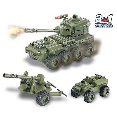 Brictek Army 8-Wheel Tank 3in1 203pcs Building Block Set #15033