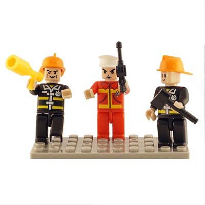 Brictek Mini Figurines Fire Brigade (3) Building Block Set #19304