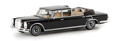 Berkina Mercedes Benz 600 Landaulet Limo Convertible Black Model Railroad Vehicle HO Scale #13013