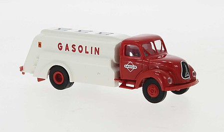 Berkina 1950s Magirus Mercur Tank Truck - Assembled Gasolin (red, white, German Lettering)