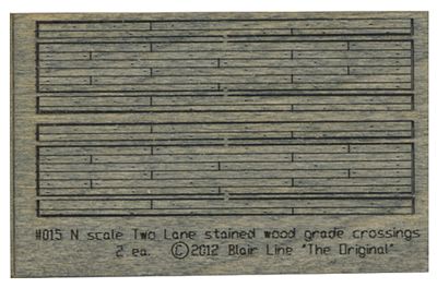 Blair-Line Weathered 2-Lane Wood Grade Crossing - Kit N Scale Model Railroad Trackside Accessory #15