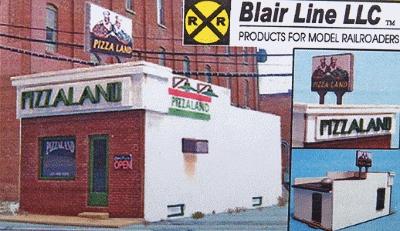 Blair-Line Pizzaland Kit (2-1/4 x 4 5.7 x 10.2cm) HO Scale Model Railroad Building #196