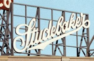 Blair-Line Studebaker laser-cut rooftop sign (HO, S & O) Scale Model Railroad Building Accessory #2513