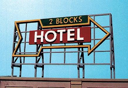 Blair-Line Hotel (2 Blocks) Billboard Model Railroad Roadway Sign #2517