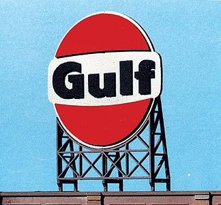 Blair-Line Gulf Oil laser-cut rooftop sign (HO, S & O) Scale Model Railroad Building Accessory #2523