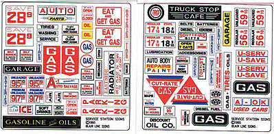 Blair-Line Service Station Signs O Scale Model Railroad Building Signs #253