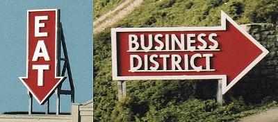 Blair-Line Eat & Business District Billboards Model Railroad Roadway Sign #2532