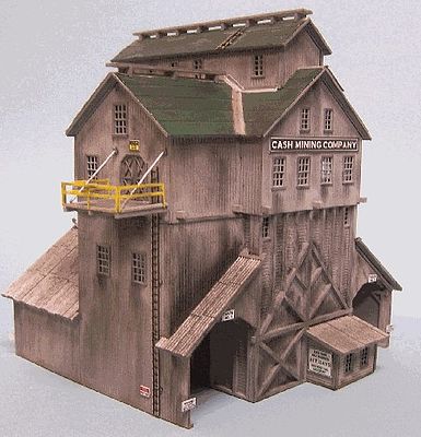 Blair-Line-Signs Cash Mine Works Building Kit with Loading Bays HO Scale Model Railroad Building #186