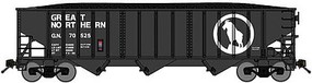 Bluford 70-Ton 3-Bay 14-Panel Hopper w/Load Ready to Run Great Northern (black, white, Large Rocky Silhouette) N-Scale