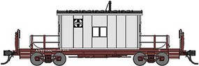 Bluford Steel Transfer Caboose w/Short Roof Ready to Run Santa Fe 1002 (gray, Boxcar Red)