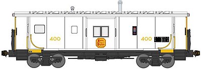 Bluford International Car Bay Window Caboose Phase 4 - Ready to Run Kansas City Southern 400 (white, yellow) - N-Scale