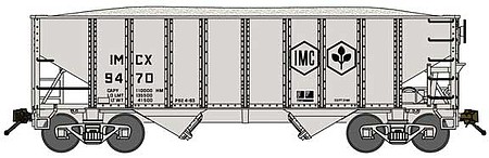 Bluford 8-Panel 2-Bay Open Hopper Car with load IM&C #9489 N Scale Model Train Freight Car #65251