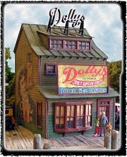 Bar-Mills Dollys Confections Shop Kit HO Scale Model Railroad Building #1240