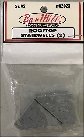 Bar-Mills Rooftop Staircases (2) HO Scale Model Railroad Building Accessory #2023