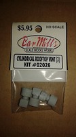 Bar-Mills Cylindrical Roof Vents 3pk HO Scale Model Railroad Building Accessory #2026