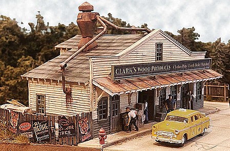 Bar-Mills Clarks Wood Products Kit N Scale Model Railroad Building Kit #331