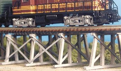 Bar-Mills Low Boy Trestle - Kit (Laser-Cut Wood) HO Scale Model Railroad Bridge #404