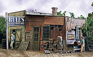 Bar-Mills Bulls Salvage - Kit - 5 x 7 12.7 x 17.7cm HO Scale Model Railroad Building #452