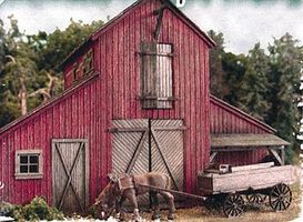 Bar-Mills The Barn at Jackson Corners w/Horse & Wagon Kit HO Scale Model Railroad Building #502