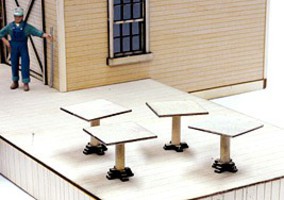Banta Square Cafe Tables (4) O Scale Model Railroad Building Accessory Kit #720