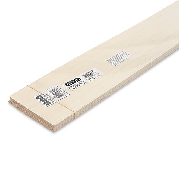 Bud Nosen Balsa Wood Sticks - 1/4 x 3/8 x 36, Pkg of 15