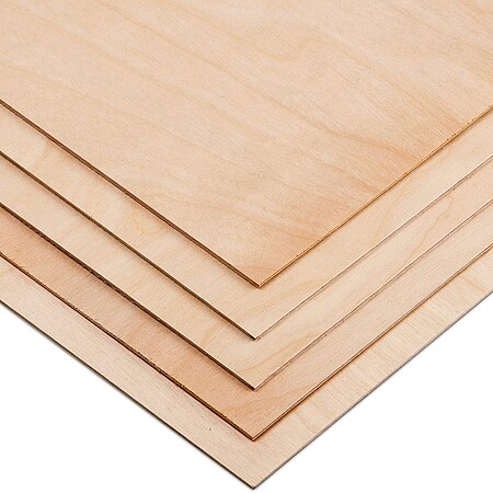 BudNosen Birch Plywood 1/8 x 6 x 12 3 ply sheets (6) Hobby and Craft Building Supply #6257