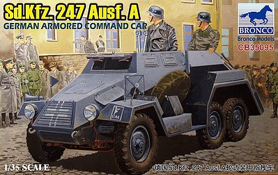 Bronco German SD.Kfz.247 Ausf.A Armored Command Car Plastic Model Military Vehicle Kit 1/35 #35095