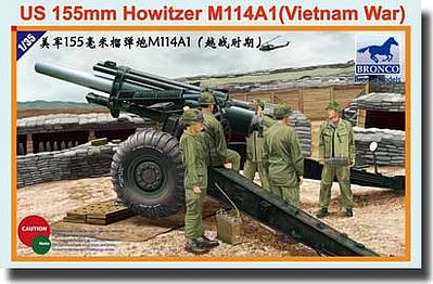 Bronco US 155mm Howitzer M114A1 Plastic Model Artillery Kit 1/35 Scale #35102