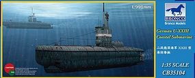 Bronco German U-XXIII Coastal Submarine Plastic Model Submarine Ship Kit 1/35 Scale #35104
