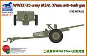 Bronco WWII US Army M3A1 3mm Anti-Tank Gun Plastic Model Military Vehicle Kit 1/35 Scale #35147