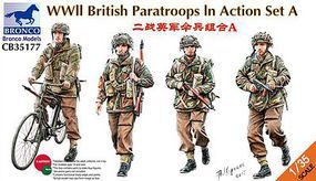 Bronco WWII British Paratroops In Action Set A Plastic Model Military Figure Kit 1/35 Scale #35177