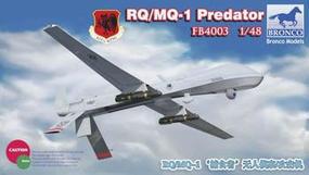 Bronco RQ/MQI Predator Unmanned Aircraft Plastic Model Airplane Kit 1/48 Scale #4003