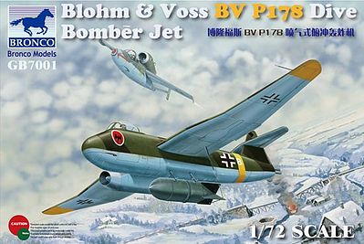 Bronco Blohm & Voss BV P178 Bomber Plastic Model Airplane Kit 1/72 Scale #gb7001