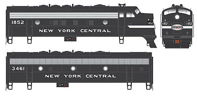 Bowser EMD F7 A-B Set DCC New York Central #1842, 3470 HO Scale Model Train Locomotive #24070