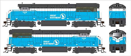 Bowser GE U25b BN - Great Northern PH IIb #5408 DCC HO Scale Model Train Diesel Locomotive #25124