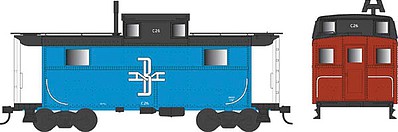 Bowser PRR Class N5 Steel Cabin Car (Caboose) - Ready to Run Boston & Maine #C29 (blue, black, red) - N-Scale