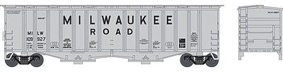 Bowser 2-Bay Airslide Covered Hopper Milwaukee Road #109933 N Scale Model Train Freight Car #37939