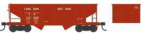 Bowser GLa 2-Bay Hopper Canadian National Brown Body #117026 N Scale Model Train Freight Car #38197