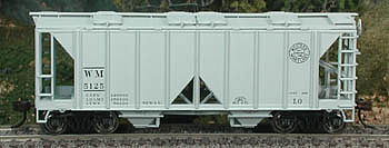 Bowser 70-Ton 2-Bay Covered Hopper Western Maryland #5125 HO Scale Model Train Freight Car #40309