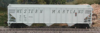 Bowser 100-Ton 3-Bay Open Hopper Western Maryland #63789 HO Scale Model Train Freight Car #40353