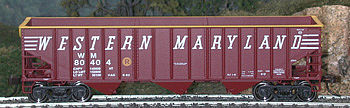 Bowser 14 panel Hopper Western Maryland #3 RTR HO Scale Model Train Freight Car #40402