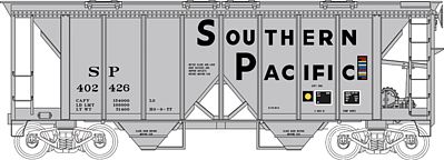 Bowser 70-Ton 2-Bay Covered Hopper Southern Pacific HO Scale Model Train Freight Car #40928