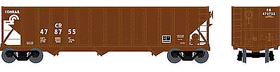 Bowser 100-Ton 3-Bay Open Hopper Conrail #478755 HO Scale Model Train Freight Car #41017