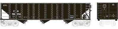Bowser 100-Ton 3-Bay Open Hopper CNxC&O #328545 HO Scale Model Train Freight Car #41503